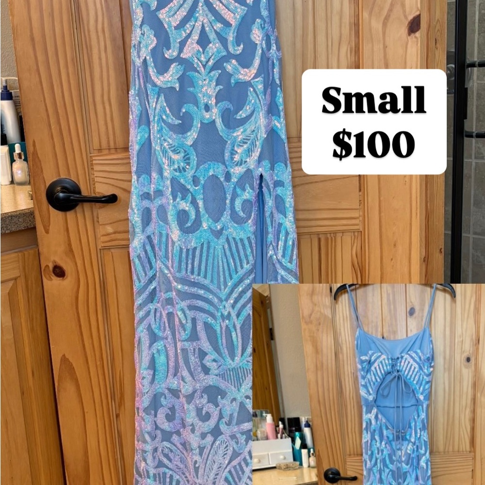 Blue and Pink Patterned Dress
